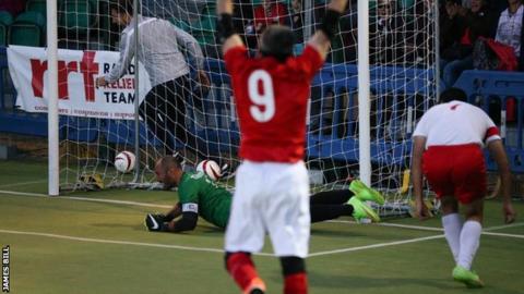 England's Robin Williams celebrates
