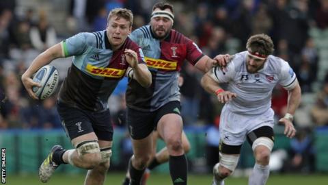 Alex Dombrandt playing for Harlequins