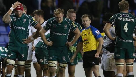 London Irish dejected after their home defeat by Wasps
