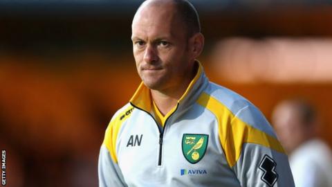 Norwich City manager Alex Neil stalks the touchline
