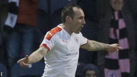 Mark Stewart celebrates for Raith Rovers