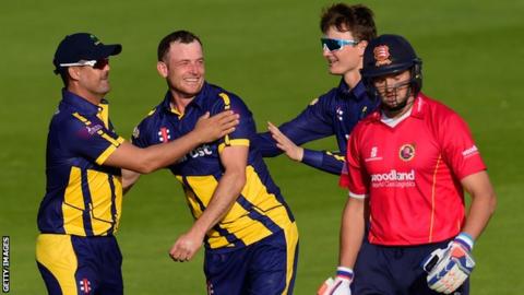 Wagg celebrates the wicket of Nick Browne