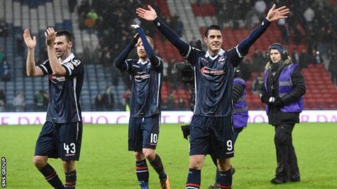 Ross County celebrate their semi-final win over Celtic