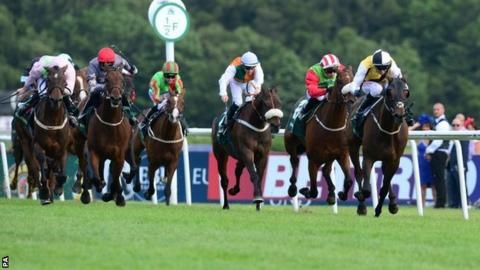 Quest For More (right) wins the Northumberland Plate