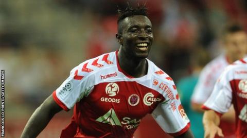Reims' forward Grejohn Kyei