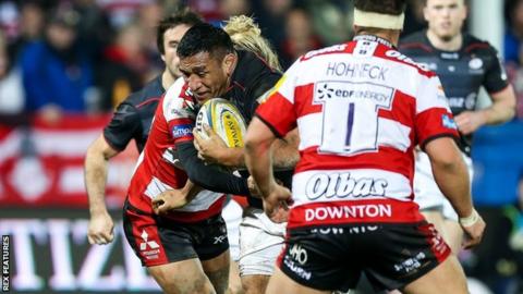 Mako Vunipola in action against Gloucester