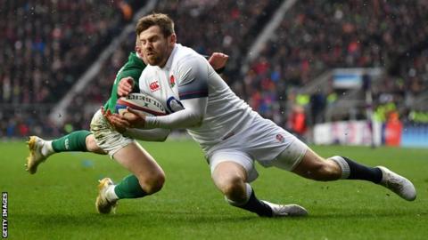 Elliot Daly scored both of England's tries during their Six Nations defeat to Ireland in March