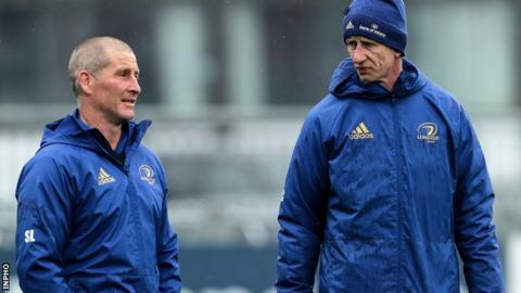 Leinster senior coach Stuart Lancaster and head coach Leo Cullen