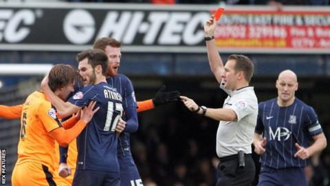 Alex Gilbey is sent off