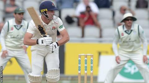 Lancashire captain Dane Vilas plays a shot