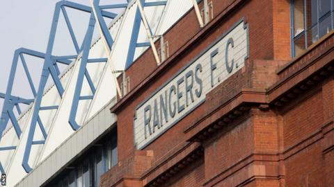Rangers FC banner at Ibrox Stadium