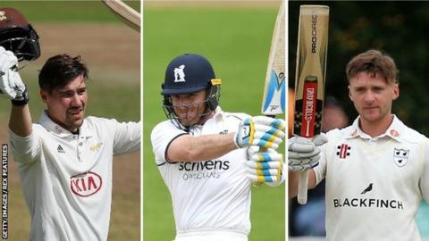 Rory Burns, Ian Bell and Joe Clarke