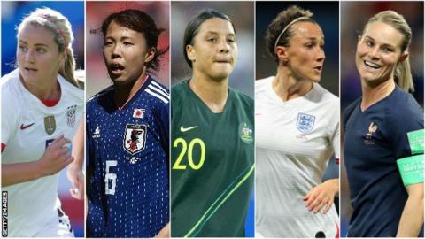 Lindsay Horan, Hina Sugita, Sam Kerr, Lucy Bronze and Amandine Henry
