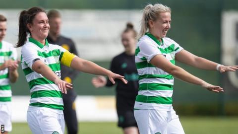 Celtic's Kelly Clark (left)