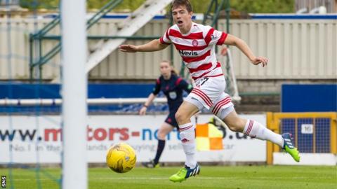 Louis Longridge scores for Hamilton against Inverness