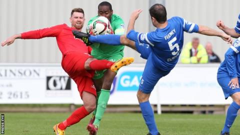 Garry Breen and Steve Feeney in action when the sides met at Ferney Park in August