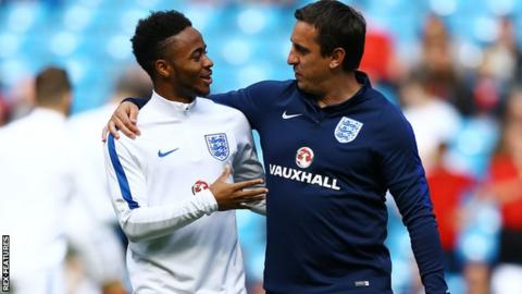 Gary Neville coached Raheem Sterling with England at Euro 2016