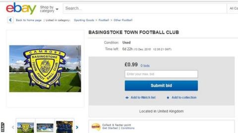 Basingstoke Town eBay listing