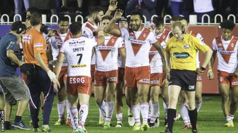 St Helens celebrate