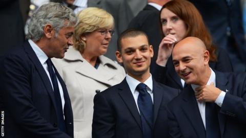 Franco Baldini with Tottenham chairman Daniel Levy