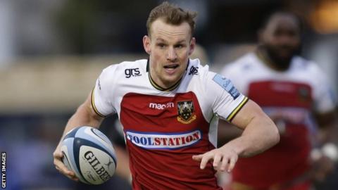 Rory Hutchinson in action for Northampton Saints