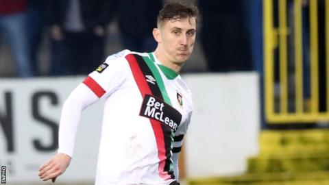 Marcus Kane in action against Coleraine earlier this season