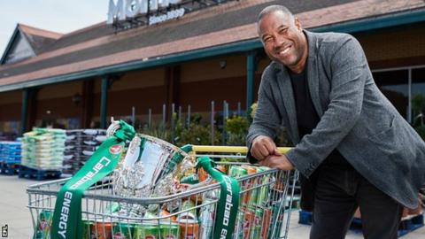 John Barnes with the Carabao Cup