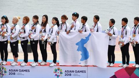 The unified Korean 500m women's dragon boating team claimed a gold medal in the 2018 Asian Games