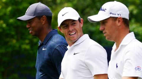 Tiger Woods, Rory McIlroy and Justin Thomas