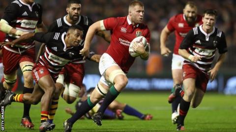 Ross Moriarty playing for the British and Irish Lions during their 2017 tour