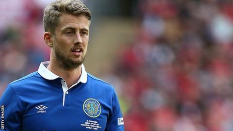 Neill Byrne in action for Macclesfield at Wembley in 2017