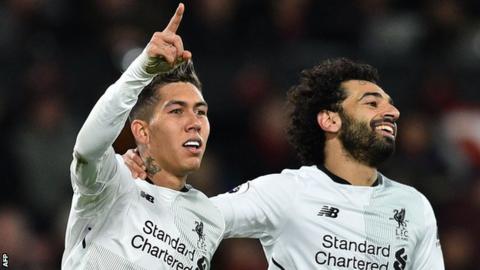 Roberto Firmino and Mo Salah
