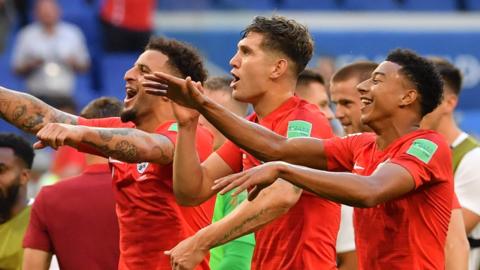 England celebrate beating Sweden