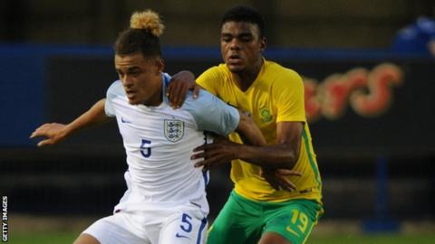 Lyle Foster of SA in action against England