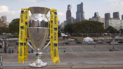 Premiership trophy in Philadelphia