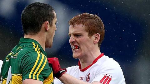 Kerry's Shane Enright and Tyrone's Peter Harte during this year's All-Ireland Football semi-final