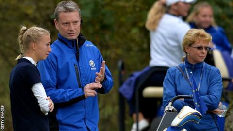 Stuart Wilson (centre) at the Junior Ryder Cup in 2014