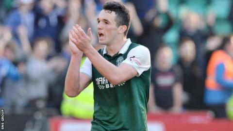John McGinn in action for Hibernian