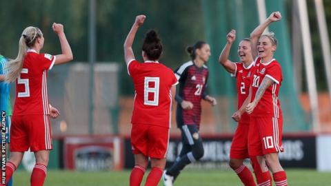 Wales celebrate victory over Russia