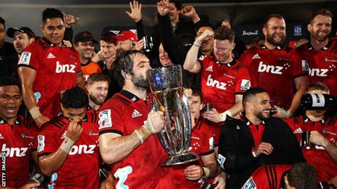 Crusaders celebrate 2018 Super Rugby title