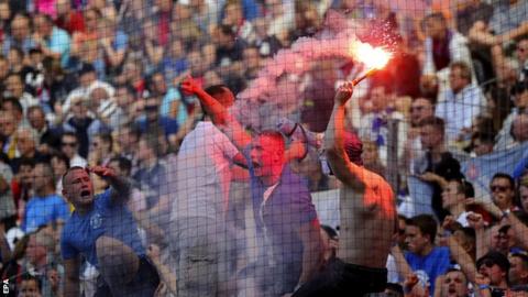 Hamburg fans at Eintracht Frankfurt