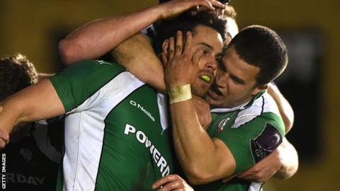 Sean Maitland congratulated on second-half try at Harlequins