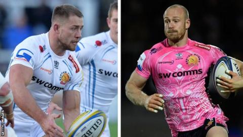 Sam Hill (left) and James Short playing for Exeter