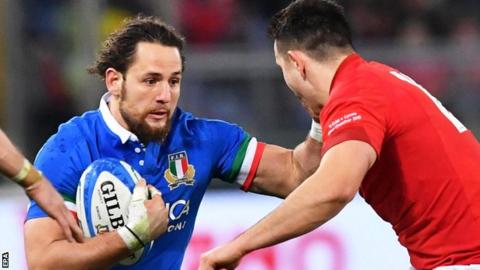 Michele Campagnaro in action for Italy
