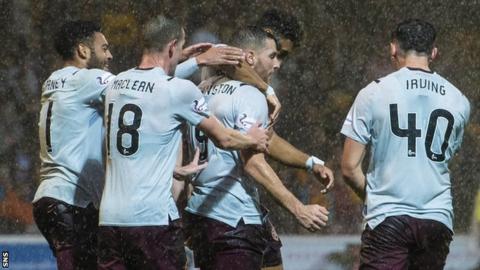 Conor Washington celebrate scoring for Hearts