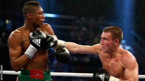 Liam Williams (right) punches Yuri Pompilio