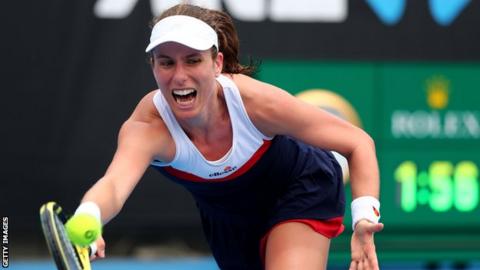 Johanna Konta in action
