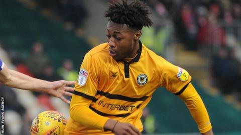 Antoine Semenyo in action for Newport
