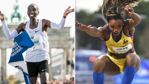 Eliud Kipchoge and Caterine Ibarguen