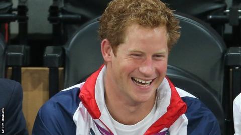 Prince Harry at the London Paralympic Games in 2012